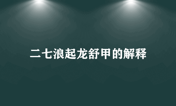 二七浪起龙舒甲的解释