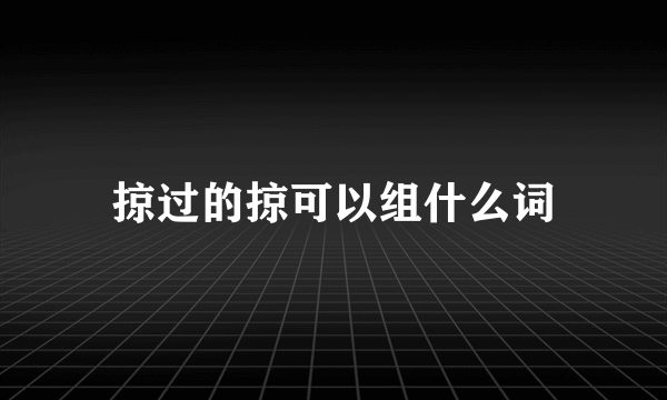 掠过的掠可以组什么词
