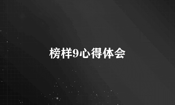 榜样9心得体会