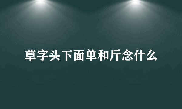 草字头下面单和斤念什么