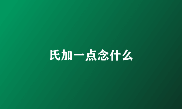 氏加一点念什么