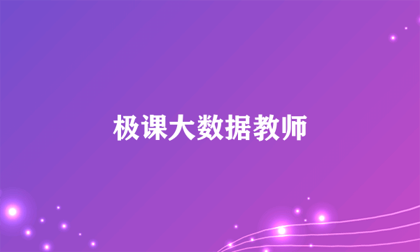 极课大数据教师