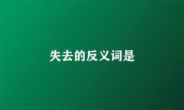 失去的反义词是