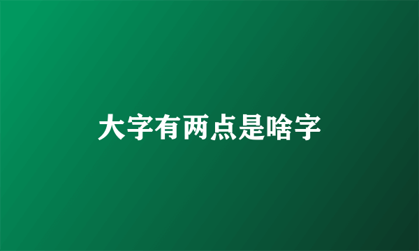 大字有两点是啥字