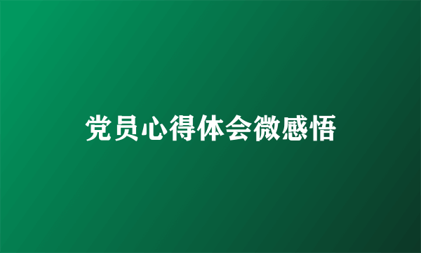 党员心得体会微感悟