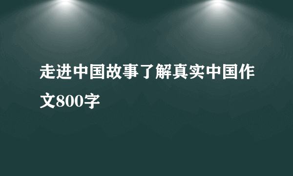走进中国故事了解真实中国作文800字