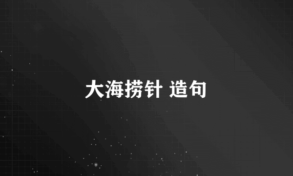 大海捞针 造句