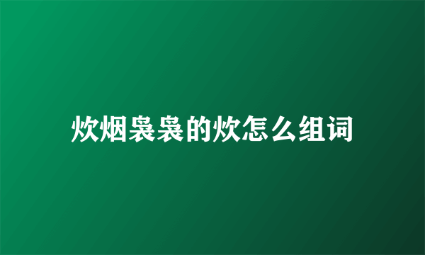 炊烟袅袅的炊怎么组词