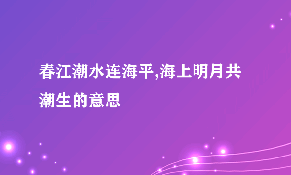 春江潮水连海平,海上明月共潮生的意思