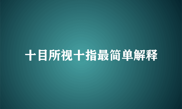 十目所视十指最简单解释