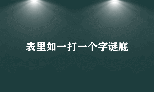 表里如一打一个字谜底