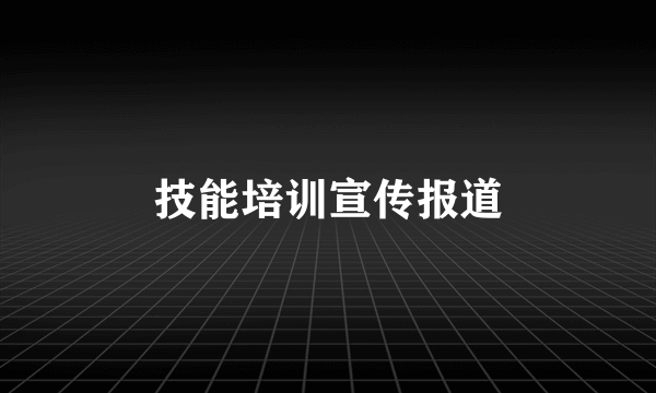 技能培训宣传报道