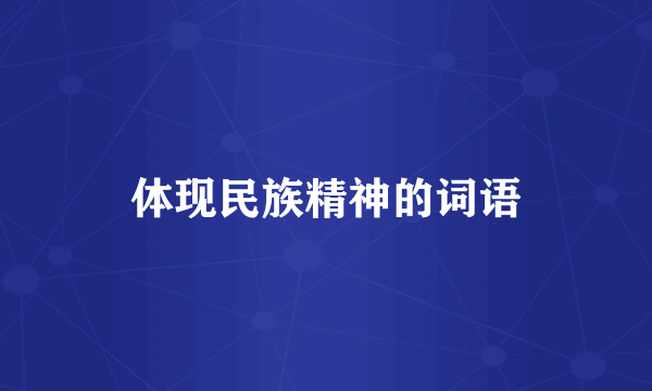 体现民族精神的词语