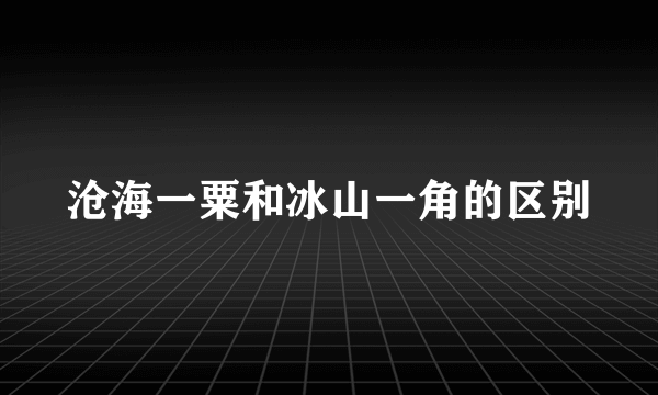 沧海一粟和冰山一角的区别