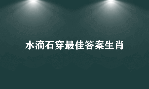 水滴石穿最佳答案生肖