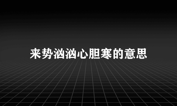 来势汹汹心胆寒的意思