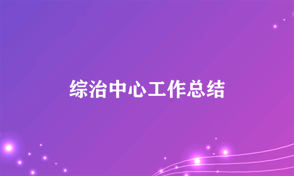 综治中心工作总结