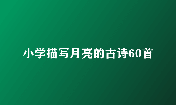 小学描写月亮的古诗60首