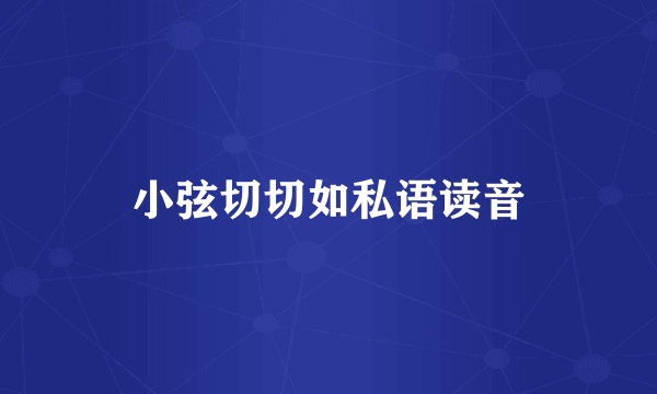小弦切切如私语读音