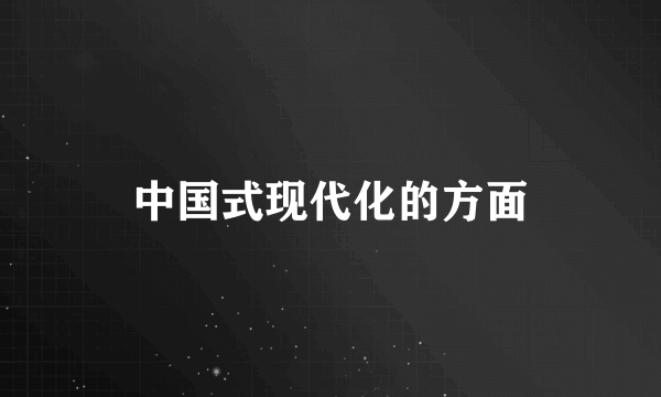 中国式现代化的方面