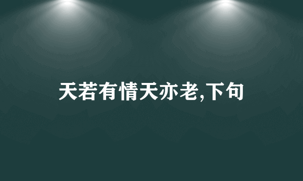 天若有情天亦老,下句