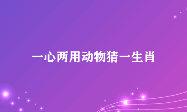 一心两用动物猜一生肖
