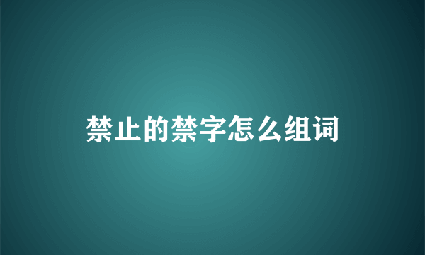 禁止的禁字怎么组词