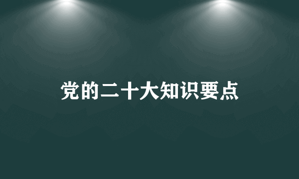 党的二十大知识要点