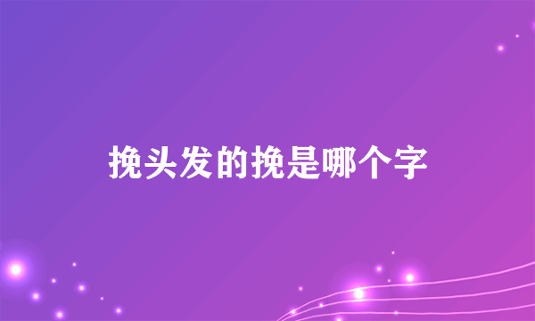 挽头发的挽是哪个字