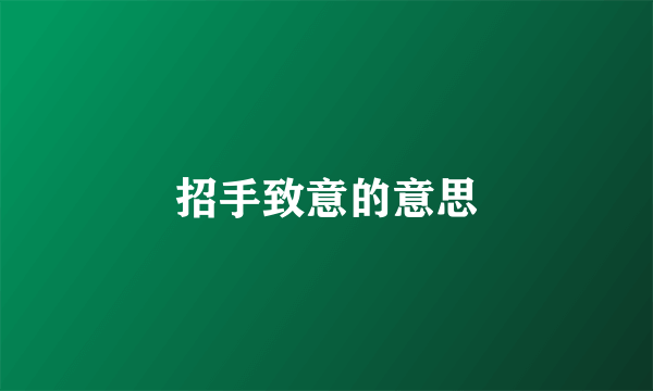 招手致意的意思