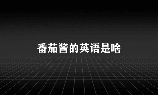 番茄酱的英语是啥