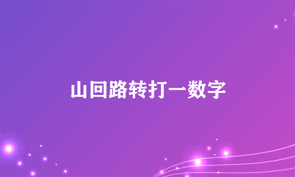 山回路转打一数字