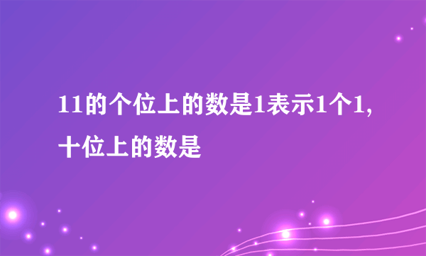 11的个位上的数是1表示1个1,十位上的数是