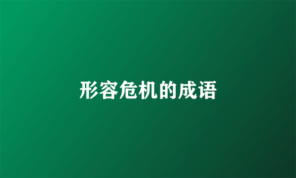 形容危机的成语
