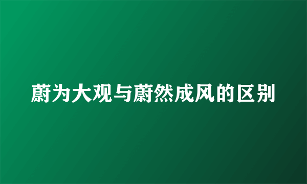 蔚为大观与蔚然成风的区别