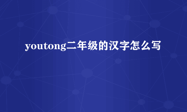 youtong二年级的汉字怎么写