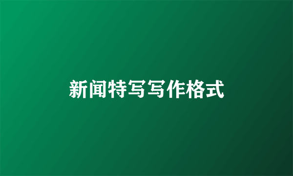 新闻特写写作格式