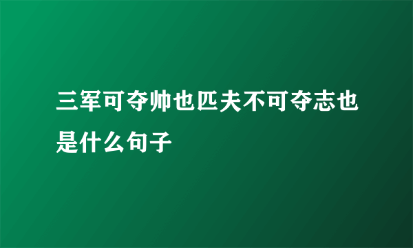 三军可夺帅也匹夫不可夺志也是什么句子