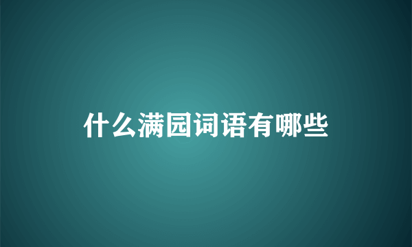 什么满园词语有哪些