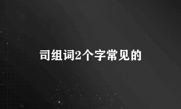 司组词2个字常见的