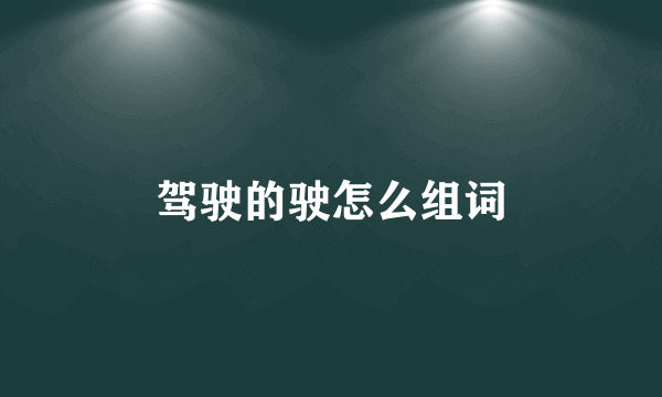 驾驶的驶怎么组词