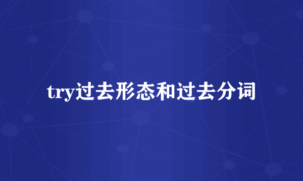 try过去形态和过去分词