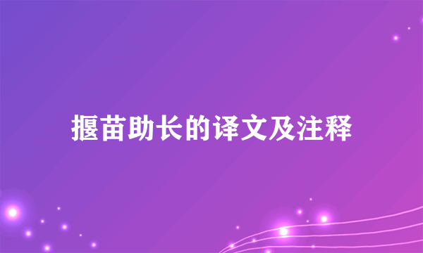 揠苗助长的译文及注释
