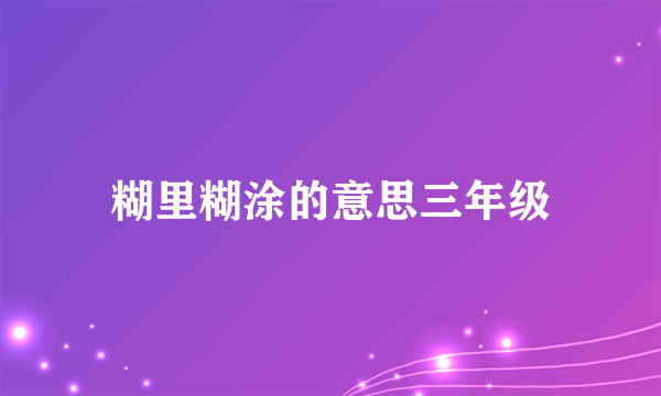糊里糊涂的意思三年级