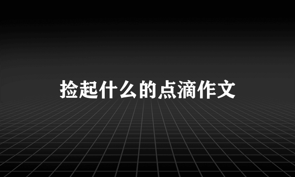 捡起什么的点滴作文