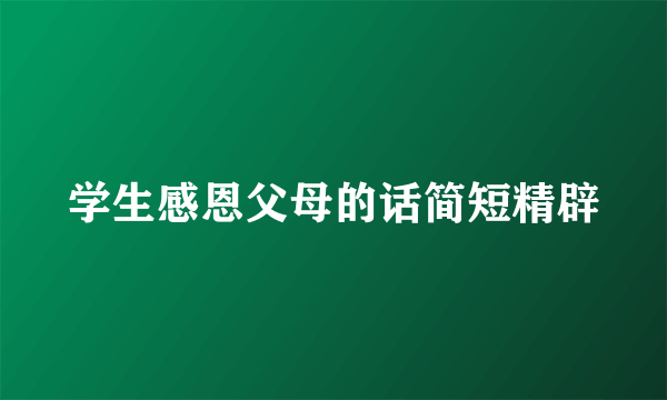 学生感恩父母的话简短精辟