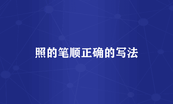 照的笔顺正确的写法