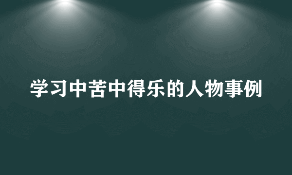 学习中苦中得乐的人物事例