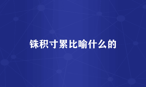 铢积寸累比喻什么的