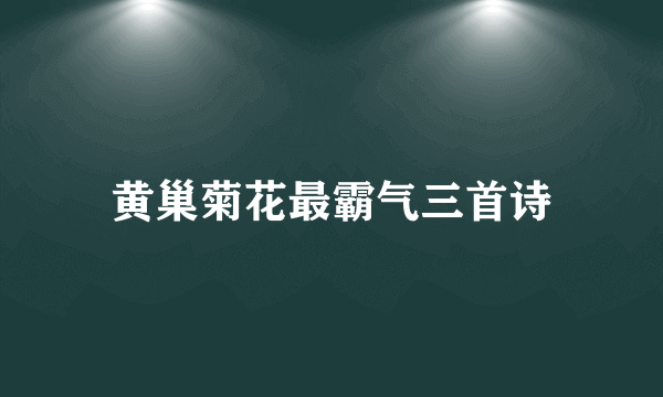黄巢菊花最霸气三首诗